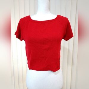 Vintage Rockies Jeanswear CROPPED Sweater Red Short Sleeve Size Junior's Large